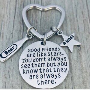 Best Friends Keychain-Good Friends Heart Keychain- Friend Jewelry- Beer